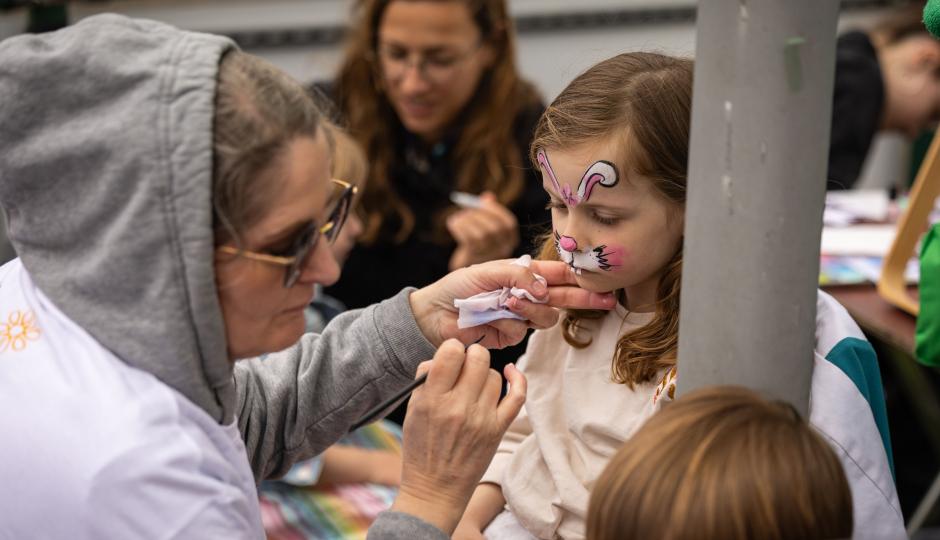 Er werd grime voorzien voor de kleine kinderen.